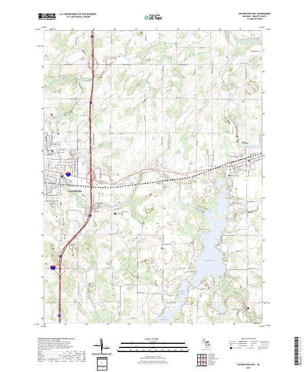USGS Topographic Map – Coldwater East