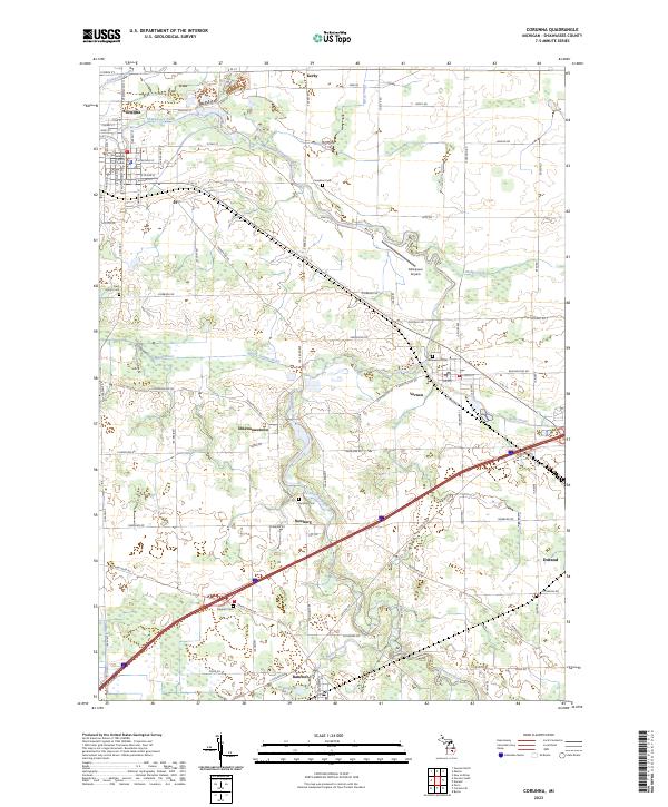 USGS Topographic Map – Corunna