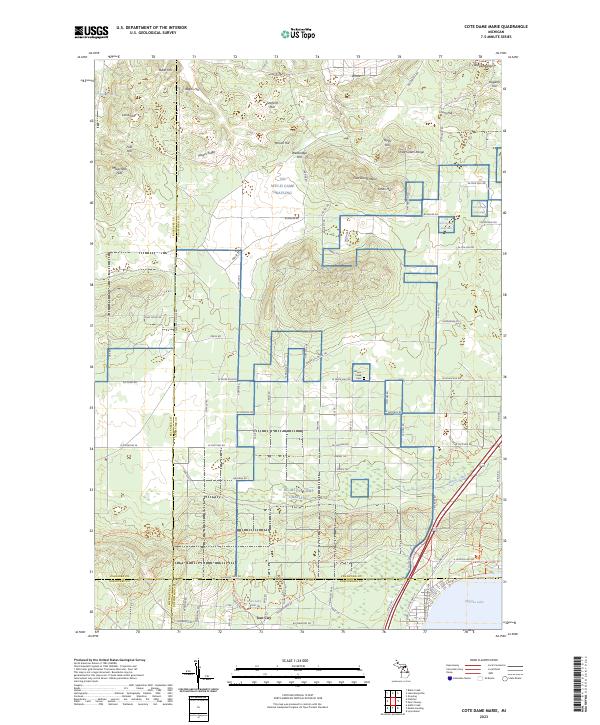 USGS Topographic Map – Cote Dame Marie
