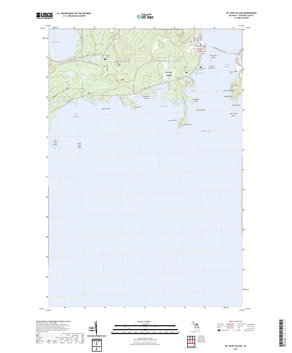 USGS Topographic Map – De Tour Village