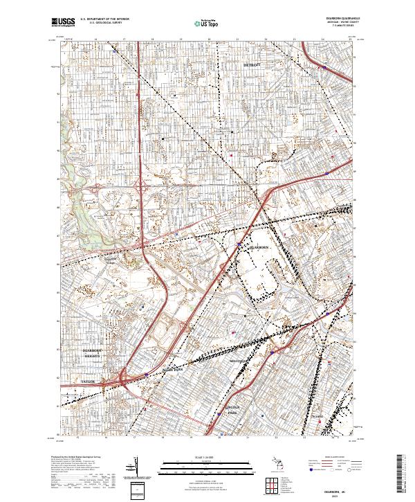 USGS Topographic Map – Dearborn