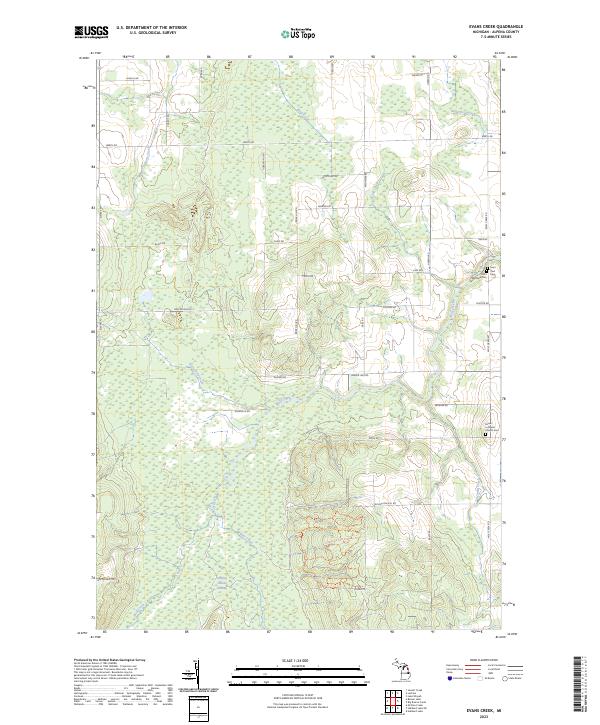 USGS Topographic Map – Evans Creek