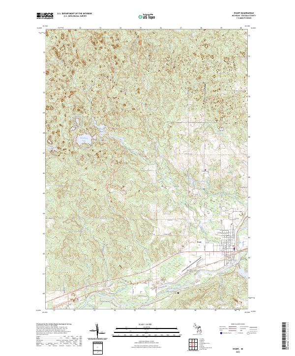 USGS Topographic Map – Evart