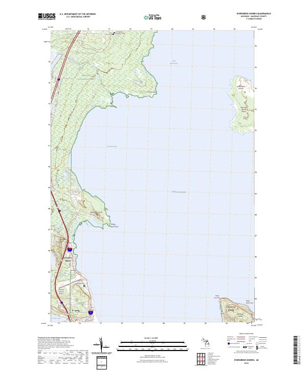 USGS Topographic Map – Evergreen Shores