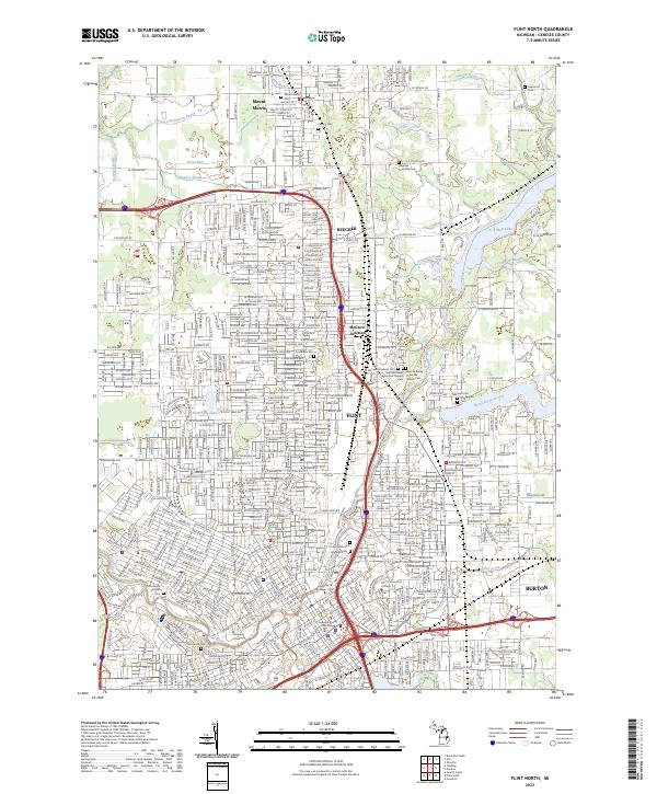 USGS Topographic Map – Flint North