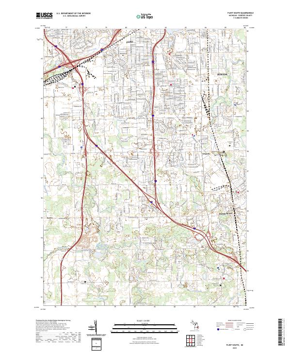 USGS Topographic Map – Flint South