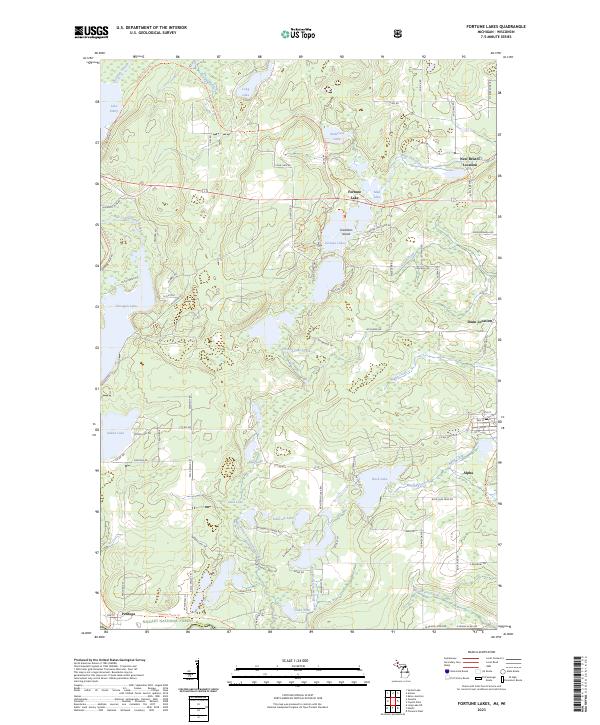 USGS Topographic Map – Fortune Lakes