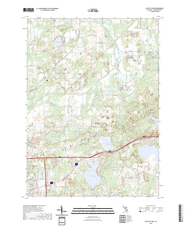 USGS Topographic Map – Gilletts Lake