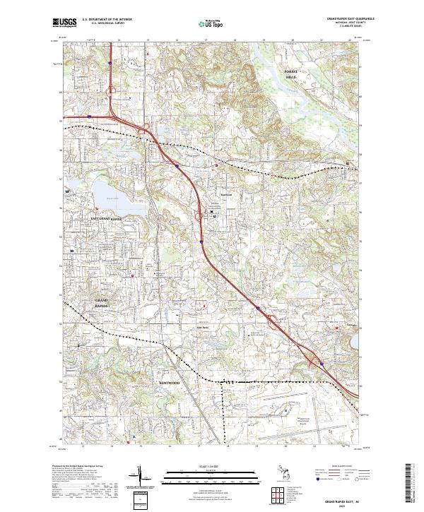 USGS Topographic Map – Grand Rapids East