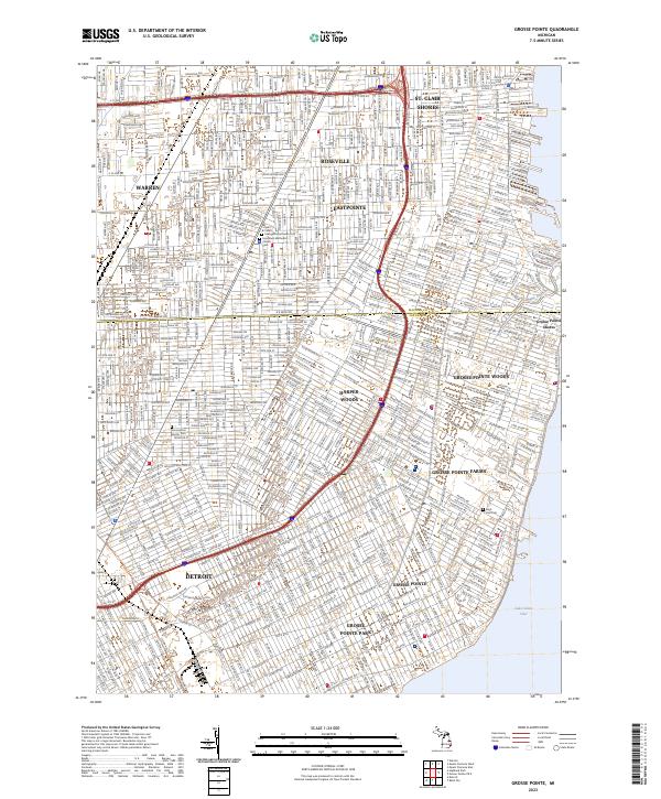 USGS Topographic Map – Grosse Pointe