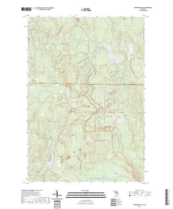 USGS Topographic Map – Hardwood Lake