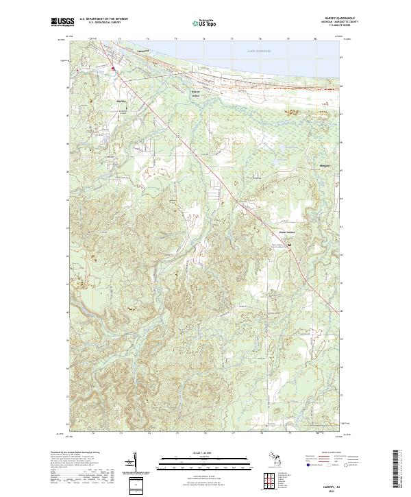USGS Topographic Map – Harvey