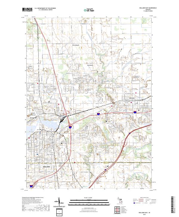 USGS Topographic Map – Holland East