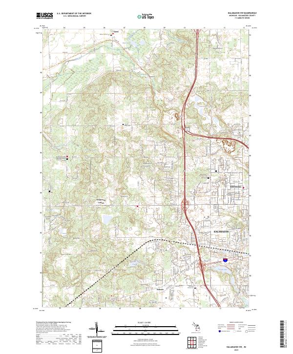 USGS Topographic Map – Kalamazoo SW