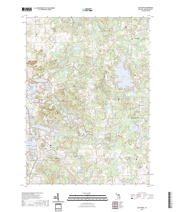 USGS Topographic Map – Lake Orion