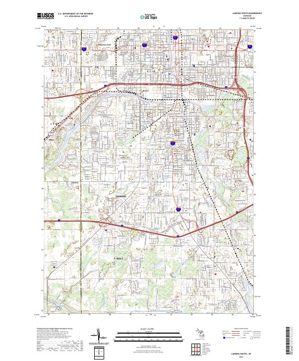 USGS Topographic Map – Lansing South