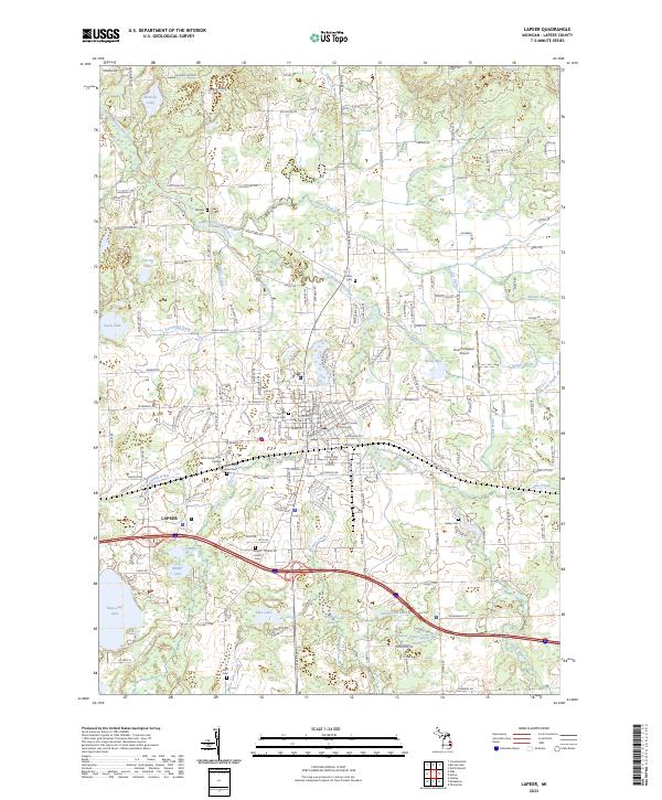 USGS Topographic Map – Lapeer