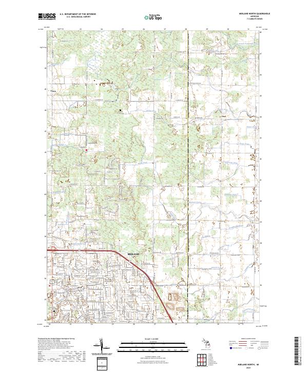 USGS Topographic Map – Midland North