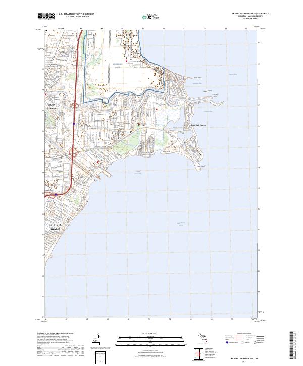 USGS Topographic Map – Mount Clemens East