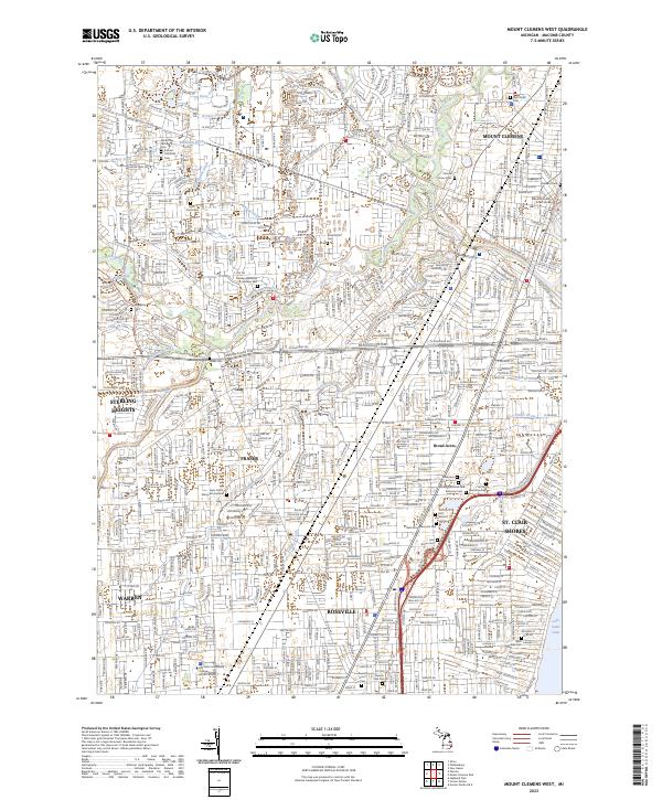 USGS Topographic Map – Mount Clemens West