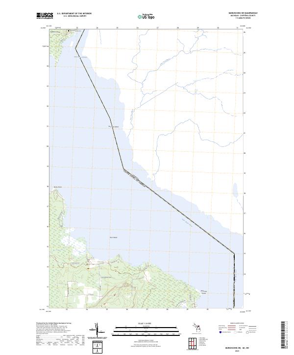 USGS Topographic Map – Munuscong NE