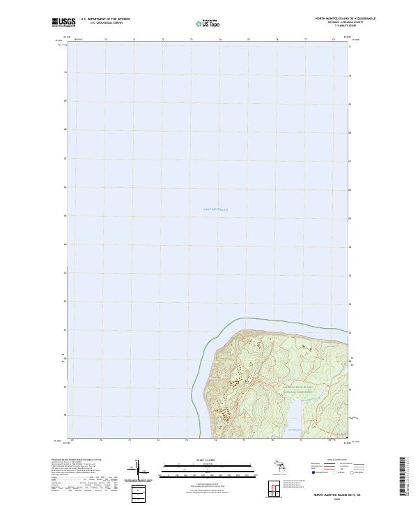 USGS Topographic Map – North Manitou Island OE N