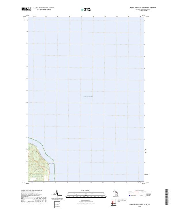 USGS Topographic Map – North Manitou Island OE NE