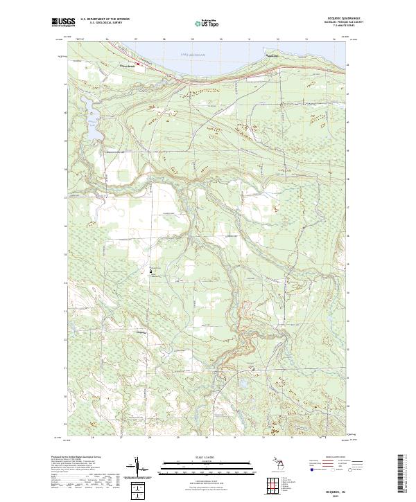 USGS Topographic Map – Ocqueoc