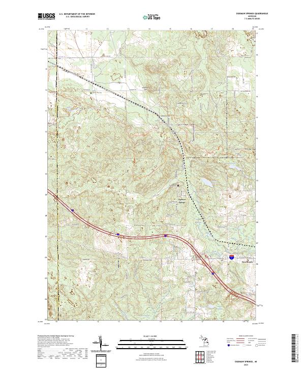 USGS Topographic Map – Ogemaw Springs