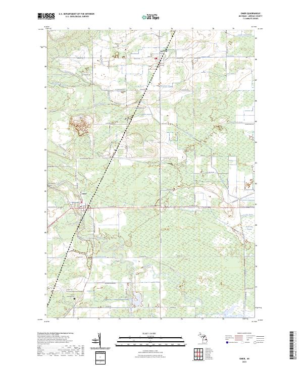 USGS Topographic Map – Omer