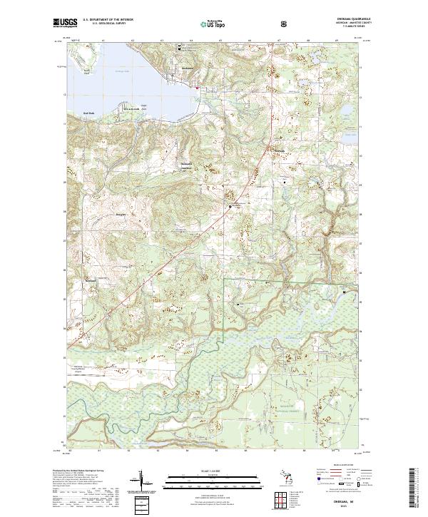 USGS Topographic Map – Onekama