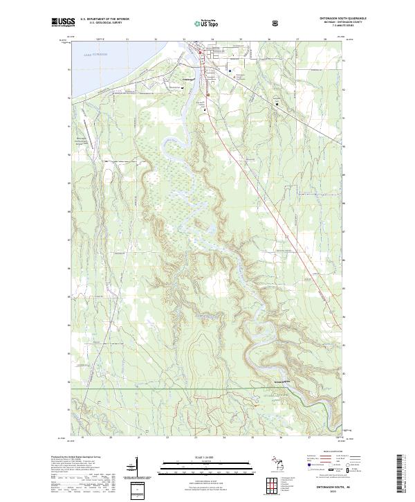 USGS Topographic Map – Ontonagon South