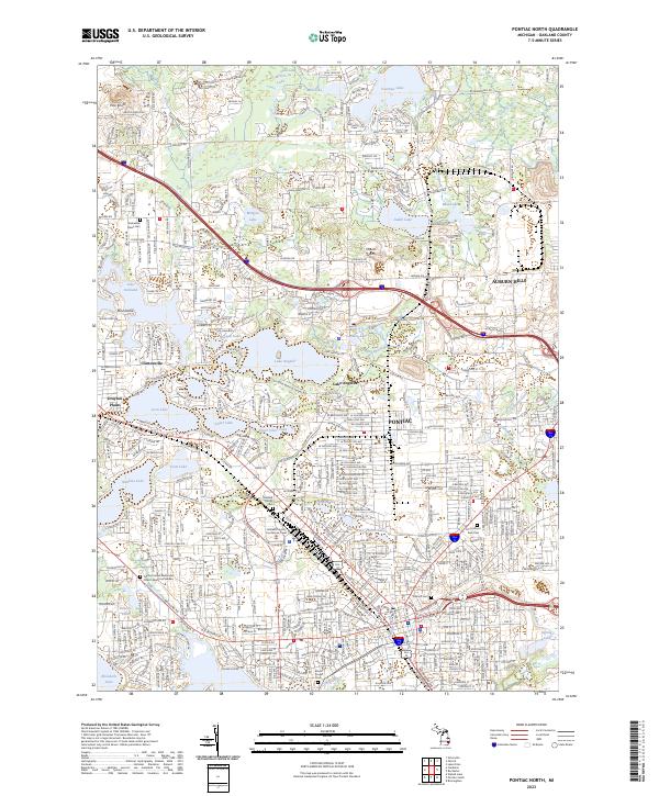 USGS Topographic Map – Pontiac North
