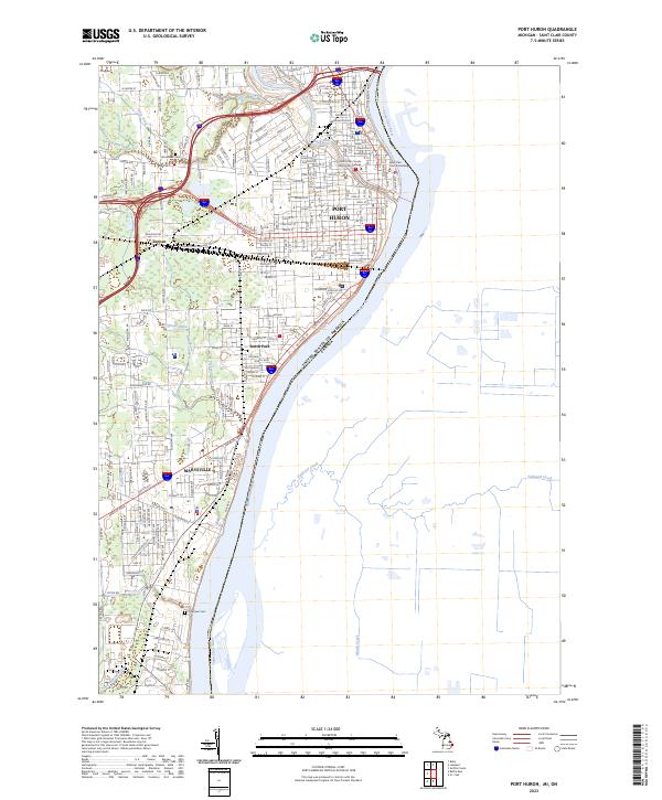 USGS Topographic Map – Port Huron