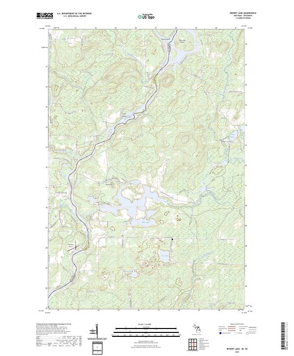 USGS Topographic Map – Resort Lake