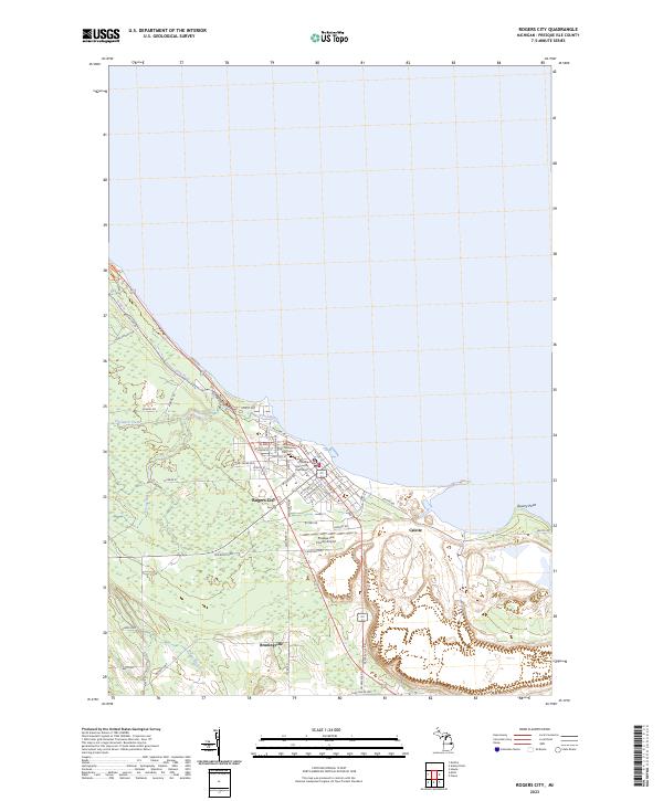 USGS Topographic Map – Rogers City