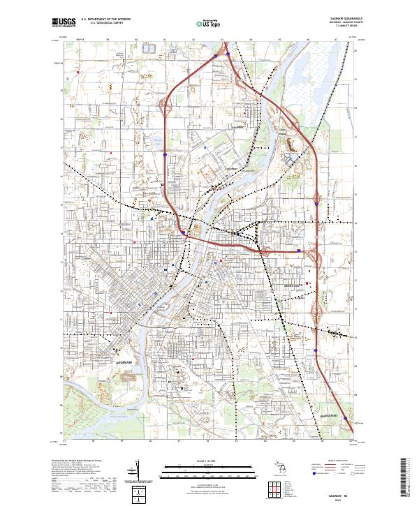 USGS Topographic Map – Saginaw
