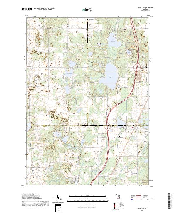 USGS Topographic Map – Sand Lake