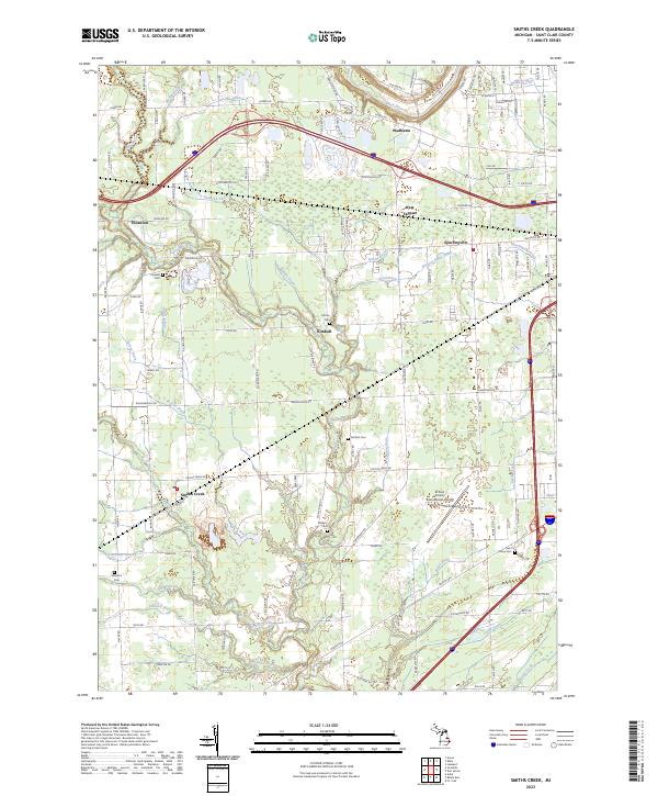 USGS Topographic Map – Smiths Creek
