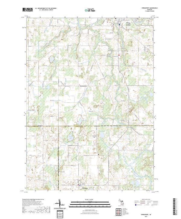 USGS Topographic Map – Springport