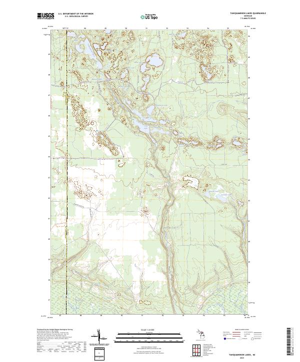 USGS Topographic Map – Tahquamenon Lakes