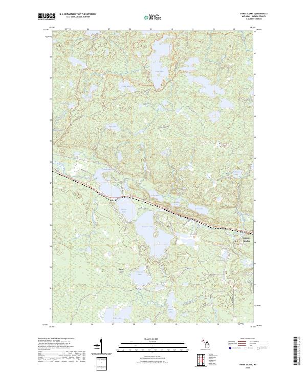 USGS Topographic Map – Three Lakes