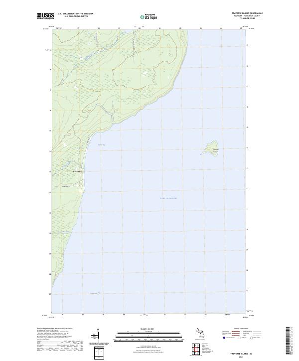 USGS Topographic Map – Traverse Island