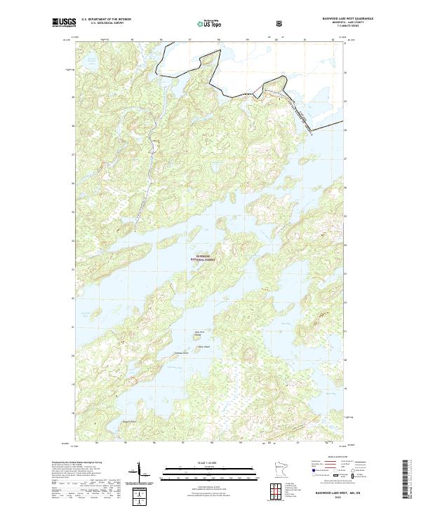 USGS Topographic Map – Basswood Lake West