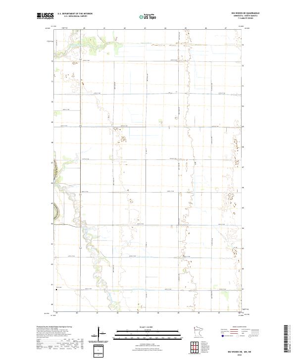 USGS Topographic Map – Big Woods NE