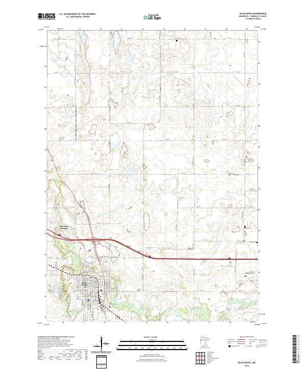 USGS Topographic Map – Blue Earth