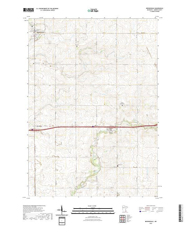 USGS Topographic Map – Brownsdale