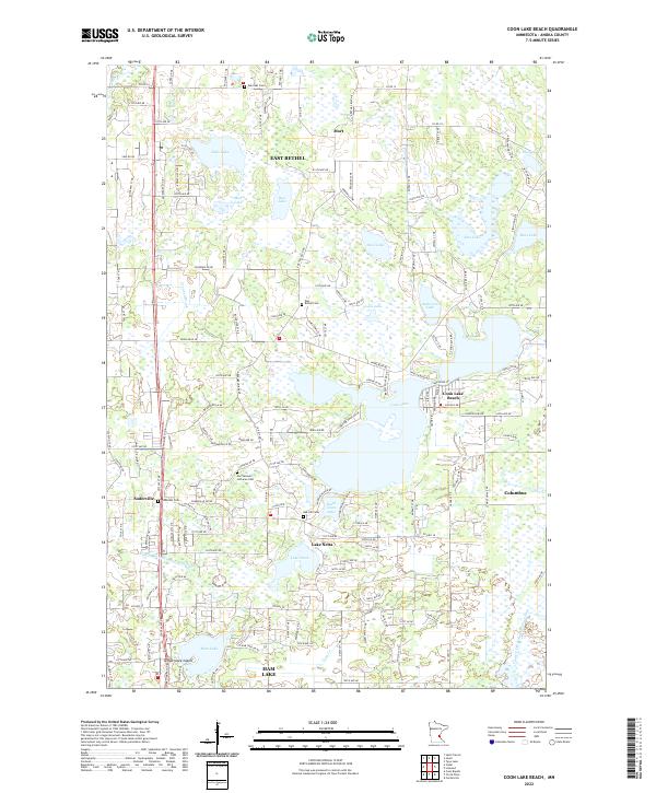 USGS Topographic Map – Coon Lake Beach