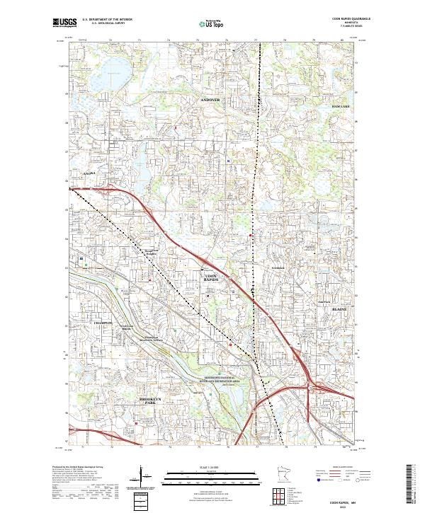USGS Topographic Map – Coon Rapids