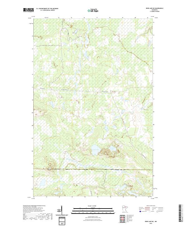 USGS Topographic Map – Deer Lake NE